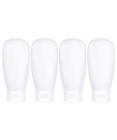 TSA Approved Travel Bottles Set for Toiletries Travel Size Containers Kit 4 Pack Portable Leak Proof Refillable Squeeze Cosmetic Airplane Essential Shampoo Hair Conditioner Body Lotion Bath Shower Gel 60ml