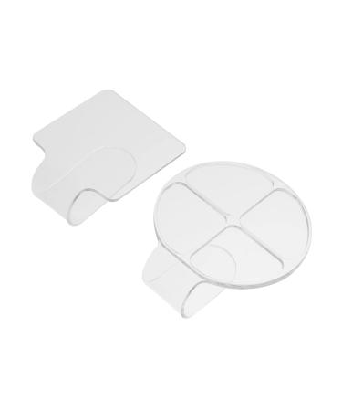 STOBOK 2pcs Nail Art Palette Clear Makeup Nail Hand Bag Making Handles Foundation Mixing Nail File Electric Hand Makeup Mixing Professional Makeup Acrylic Set White Stainless Steel