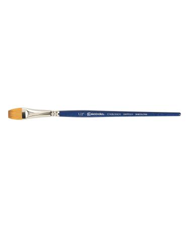 Escoda Chronos Series 1352 Artist Watercolor & Acrylic Paint Brush  Synthetic Toray Fiber & Red Sable Blend  Bright  Size 1/2 Inch Size 1/2 Bright