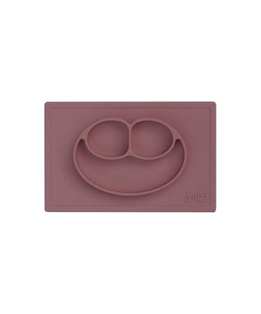 ezpz Happy Mat (Mauve) - 100% Silicone Suction Plate with Built-in Placemat for Toddlers + Preschoolers - Divided Plate - Dishwasher Safe - 24 months+