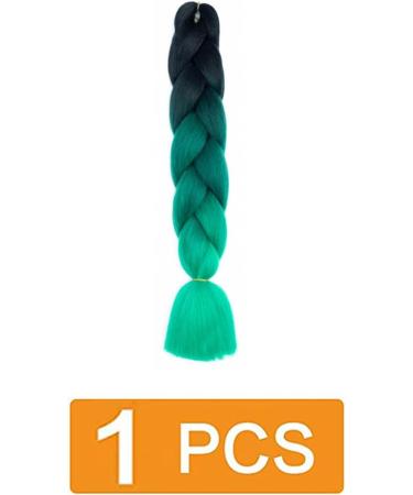 prinfantasy Ombre Braiding Hair Extensions Kanekalon Synthetic Hair for Crochet Twist 1 Black Dark Root to Green Braids Extensions Hair GBBZ096 GBBZ096 24 inch - Buy Online on SooperMarket.com