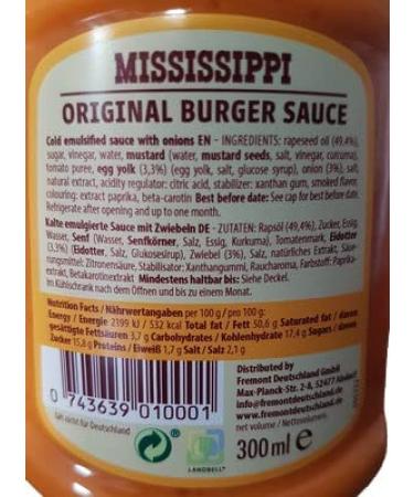 Buy Mississippi Original Burger Sauce 300ml - International Shipping Available - Buy Online on SooperMarket.com