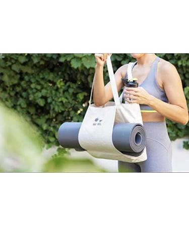 Yoga Pilates Mat Bag - Basic Canvas Tote with Mat Carrier Pocket - Beige - Buy Online on SooperMarket.com