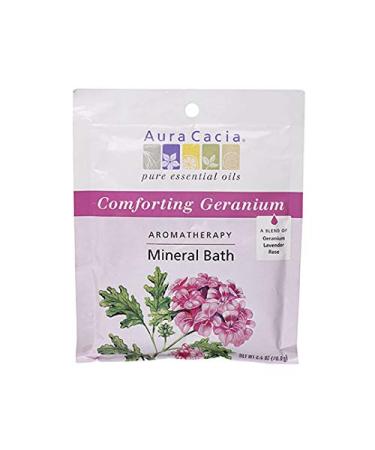 Aura Cacia Aromatherapy Mineral Bath Comforting Geranium 2.5 oz (70.9 g)