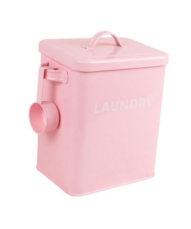 COOLHIYA 1pc Washing Storage Sealing Storage Case Laundry Room Trash Can Iron Pink