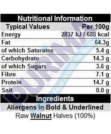 Walnuts 1kg - Natural Raw Amber Walnut Halves - Bulk Bag - Economy Grade - Ideal for Baking Cooking Mixes - PURIMA - Buy Online on SooperMarket.com