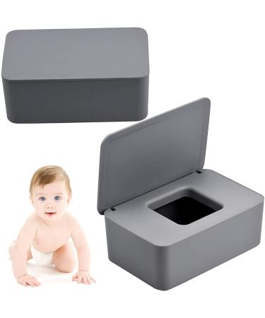 ZDQC 2 pieces of wet cloth box wet wipes donor box toilet paper box with lid napkin box baby wet cloth box towel box napkin box with lid) 2/gray