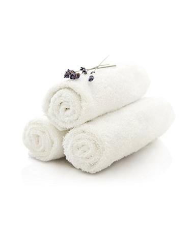 Ring Spun White Washcloths for Bathroom-Hotel-Kitchen-Spa-Gym-Golf - All Natural Cotton Soft Ring Spun Highly Absorbent Hotel Grade Face Towels 12x12 Inches - Eco-Friendly Bulk-Pack Set of 12