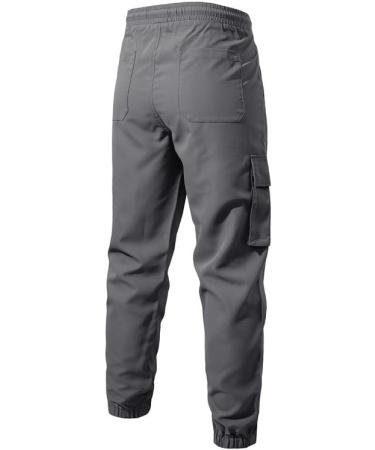 Elegancity Men's Cargo Pants | Casual Jogger Work Trousers with Drawstring | Regular Fit Sweatpants Sports Bottoms | Pockets (Size 38-46) - Gray - Buy Online on SooperMarket.com