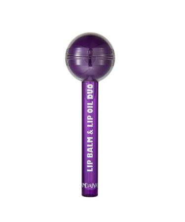 Tinted Lip Balm Lollipop Lip Gloss Magic pH Color Changing Pink Lipstick & Vitamin E Clear Lip Oil Combo Hydrating Plumping Lip Care Product for Girls (Purple)