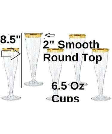 48 Gold Glitter Disposable Champagne Flutes - Ideal for Wedding Toasting and Parties - Buy Online on SooperMarket.com
