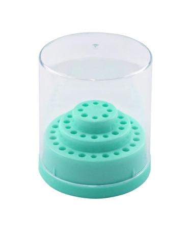 Dajidafu Safe And Hygienic Nail Drill Grinding Bit Holder Box For Clean And Sanitary PP 48 Holes Nail Drill Bits Holder Easy green