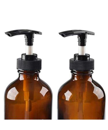 500ml Refillable Bernstein Glass Shampoo & Shower Gel Bottle with Plastic Pump - Ideal Packaging for Cosmetics & Bathroom Soaps - Buy Online on SooperMarket.com