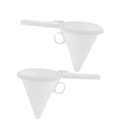 HOMSFOU 2pcs Cream Weight Funnel Chocolate Pouring Funnel Gummy Bear Mold Hand Mold Chocolate Funnel Dispenser Plastic Funnel Handheld Chocolate Cream Funnel Pp Cake Decorate White