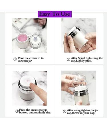 Furnido 2 Pack 1 oz Airless Pump Jars for Makeup and Skincare - Refillable Travel Lotion Containers - White - Buy Online on SooperMarket.com