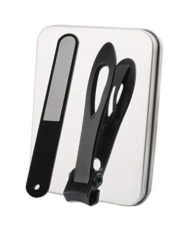 Desikixudy 2-Piece Stainless Steel Big Mouth Nail Clippers Anti-Splash Nail Clippers Set