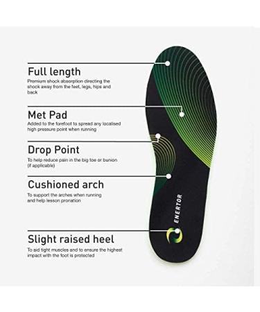 Enertor PX1 Running Insoles - Full Length Orthotics for Plantar Fasciitis & Achilles Tendonitis - UK 3-4 - Buy Online on SooperMarket.com