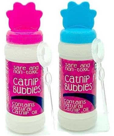 Pet Touch 2 X 120 ml Catnip Fun Bubbles for Cats and Kittens that contains NATURAL CATNIP OIL for Interactive Play (Blue & Pink (240ml)) - Buy Online on SooperMarket.com