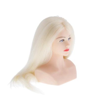 Human Hair Braiding Display Toy Doll with Shoulder Jewelry Display Toy Toy Doll Model Beige