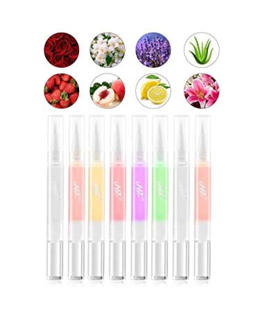 Cuticle Oil Pens 8pcs Mix Flavors Nail Revitalize Oil Pen Set for Repairing Cracked and the Dry Cuticle 8 Count (Pack of 1)
