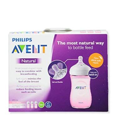 Philips AVENT 3-Pack Natural Wide-Neck Bottles - Pink one Size