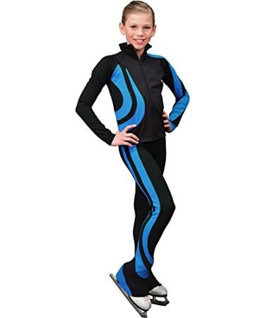 ChloeNoel P26 - Swirls Figure Skating Pants (Adult) Large Turquoise
