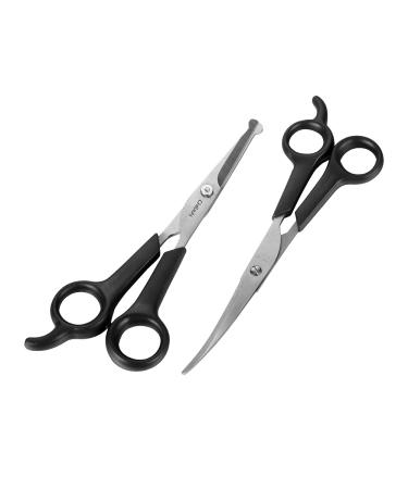 Professional dog cups with a round tip made of stainless steel eye cutter for dogs and cats professional fello care tools size 17 x 6.6 x 1.1 cm 6371 scissors + 6376 curved scissors