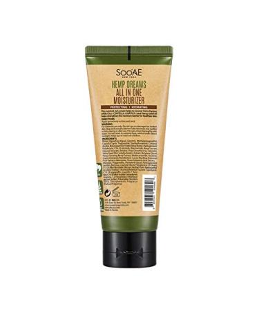 Soo'AE Hemp Dreams All In One Moisturizer Face Cream 2.82 oz. - Nutrient Rich Hemp Seed Oil Facial Cream with Cica, Madecassoside & Niacinamide - Buy Online on SooperMarket.com