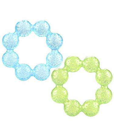 Nuby Pur Ice Bite Soother Ring Teether 2 Count - Blue/Green