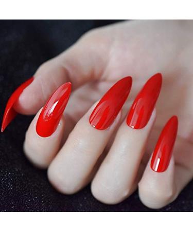 YIMART 500pcs Stiletto False Nails - Clear Long Almond Full Cover Nail Tips for Salon & Nail Art - Buy Online on SooperMarket.com