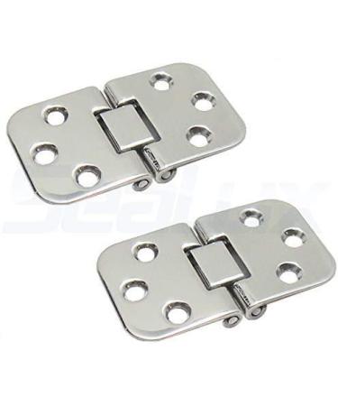SeaLux Marine 316 Stainless Steel 180 Degree Flush Mount Hatch Hinge 2-3/4" x 1-5/8" for Boat, RVs (Pair)