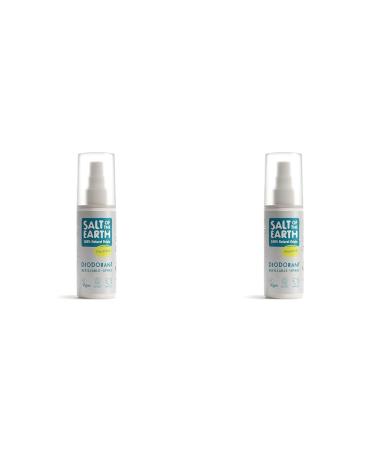 Salt of the Earth Refillable Natural Deodorant Spray 100% Natural Origin Ingredients - Vegan Long Lasting Protection Suitable For Women Men & Kids - 100ml (Unscented) (Pack of 2) Unscented 100 ml (Pack of 2)