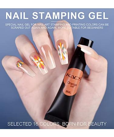 KADS Nail Stamping Gel Polish Set 2 - 4 Colors 8ML UV LED Gel for Stamping Plates - Buy Online on SooperMarket.com