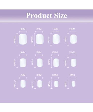 24pcs Short French Tip Press-on Nails | Square/Milky White False Nails with Glue | French & White Fake Nails for Women's Nail Art - Buy Online on SooperMarket.com