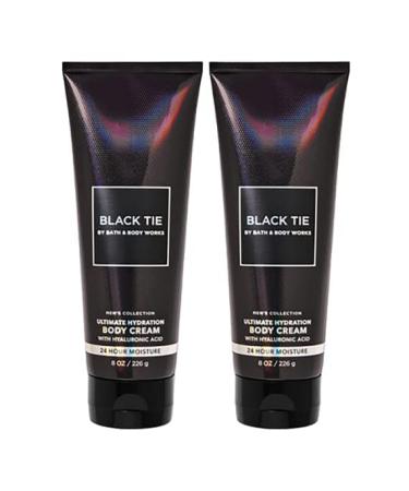Bath and Body Works Men's Collection Ultimate Hydration Ultra Shea Body Cream 8 Oz 2 Pack (Black Tie)