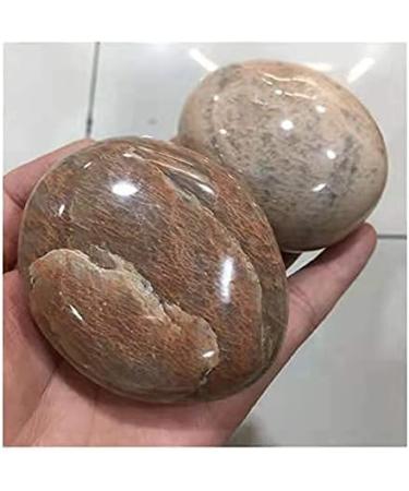 1pc Natural Bulk Crystal Gemstone Orange Moonstone Palm Stones for Home Decoration - Buy Online on SooperMarket.com
