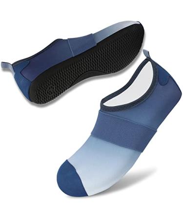VIFUUR Water Shoes Womens Mens Barefoot Aqua Socks Shoes for Yoga Indoor Outdoor Beach Swim Surf Exercise 7.5-8.5 Women/6-7 Men Fogblue