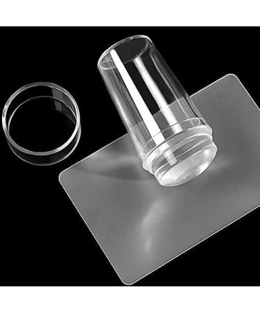 U-K Nail Art Scraper Kit French Smile Line Tools Clear Silicone Jelly Stamp with Scraper Transparent Soft Clear Stamp for Manicure Tools Useful and Practical - Buy Online on SooperMarket.com