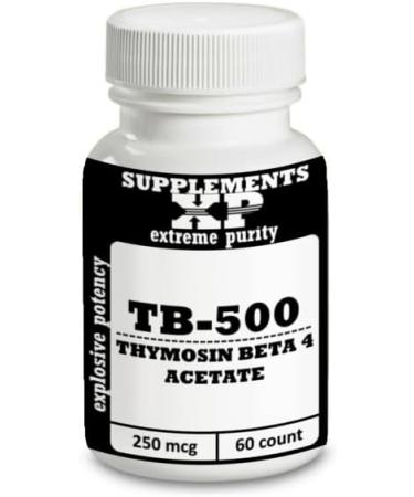 SupplementsXP TB-500 250 mcg Thymosin Beta 4 Acetate Healing Peptide for Wound Healing Tissue Repair Anti-inflammatory 60 capsules