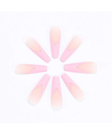Brishow Coffin Artificial Nails - Pink Ballerina Acrylic Press-On Full Cover Nails (24pcs) for Women & Girls - Buy Online on SooperMarket.com