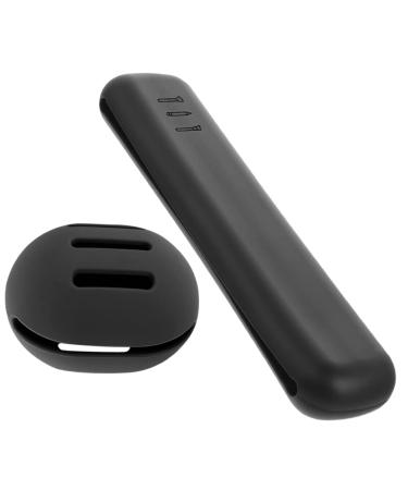 Gogogmee 1set Powder Puff Storage Box Miss Beauty Egg Small Black 20X4.8CM