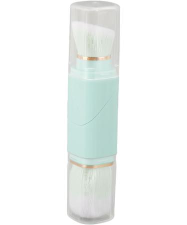 Dual Retractable Powder Brush Portable Makeup Brush Ergonomic 360 Degree Rotation for Travel (Blue) - Buy Online on SooperMarket.com
