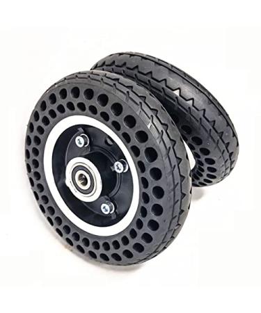 Wheelchair Front Wheel 7X1 3/4 Wheelchairer Wheels Electric Wheelchair Wheel Replacement Parts Front Wheelchair Wheel Honeycomb Solid Tire Black Aluminum Alloy Hub Set of 2/8Mm