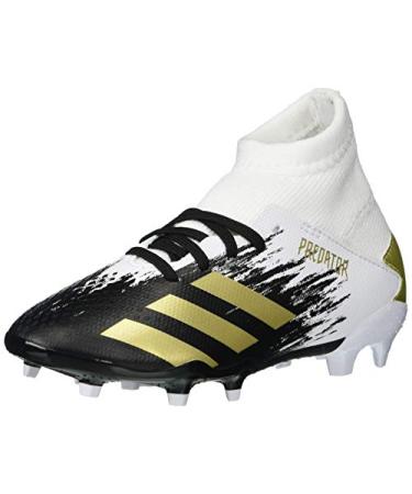 adidas 20.3 Firm Ground Soccer Shoe 5.5 Little Kid White/Gold Metallic/Black