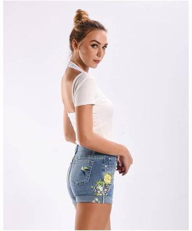 COMLIFE Women's Irregular Denim Shorts with Tassels | Mid Waisted | Blue-sl095 - Buy Online on SooperMarket.com