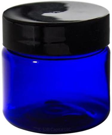 1 oz Cobalt Blue PET Plastic Jars with Black Lids (6 Pack) + Travel Bag - Durable Stylish & Ideal for International Shipping - Buy Online on SooperMarket.com