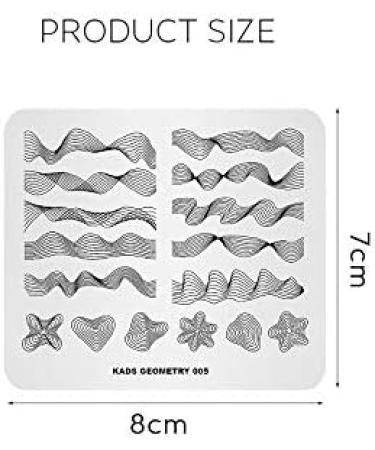 KADS Nail Stamping Plate GE005 - Geometry Template for DIY Nail Art - Buy Online on SooperMarket.com