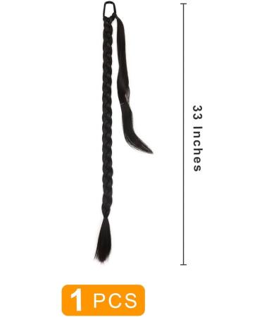 prinfantasy Hair Extensions for Braiding DIY Braid Ponytail Extension Long Straight 33" Ponytail Hair Extensions Natural Invisible Resistant Fiber Soft Natural Black Brown MW262 MW262 33 inch - Buy Online on SooperMarket.com