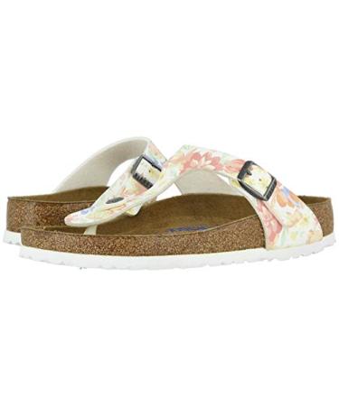Birkenstock Women's Gizeh Sandals 5 Narrow Sprnatrl White Flower