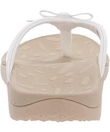 WHITIN Women's Flip Flops Thong Sandals with Arch Support | Soft Toe Post | Deep Heel Cup | Bowknot White - Buy Online on SooperMarket.com